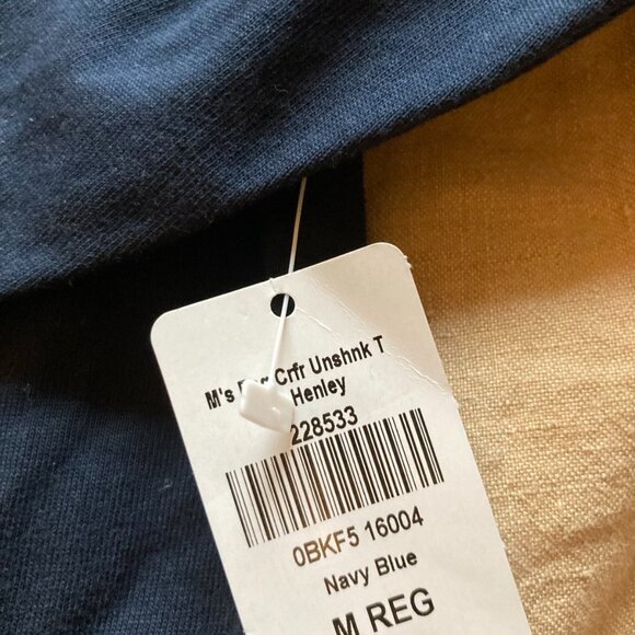 NWT LL Bean Unshrinkable Long Sleeve Henley Shirt Mens Medium Navy Blue/Black - Picture 4 of 9